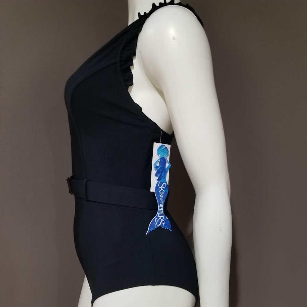 Skinny Dippers  Jelly Beans Cinch Ruffle Sleeve Soft Cup One Piece Swimsuit - Picture 4 of 11